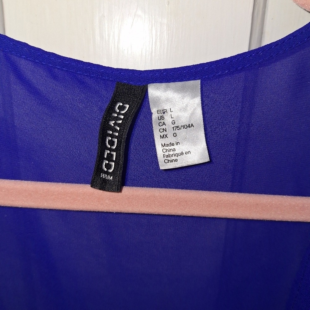 Electric Blue Sheer Cover Size Large Night Out Opera Dress Swim Cover Festival - Picture 4 of 5